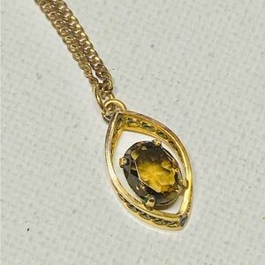 14k Gold Pemdant Necklace w. Gold Topaz Gemstone